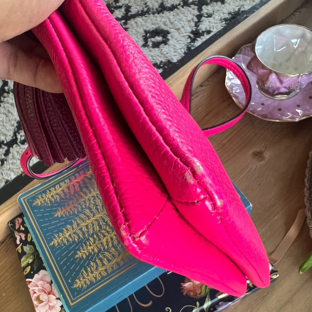 Kate Spade Bright Pink Crossbody Bag with Tassel Accents - Picture 13 of 16